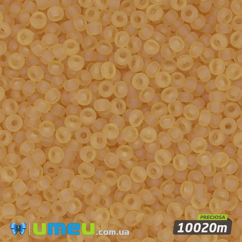 Бісер чеський №110m/10020m, Бежевий світлий, Прозорий матовий, 10/0 (BIS-034892)