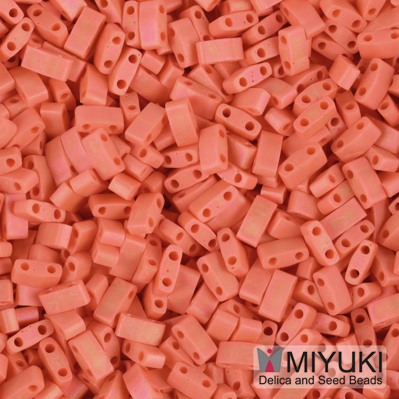 Бисер японский Miyuki HALF TILA №406FR, 5х2,3 мм, Оранжевый матовый (BIS-053240)