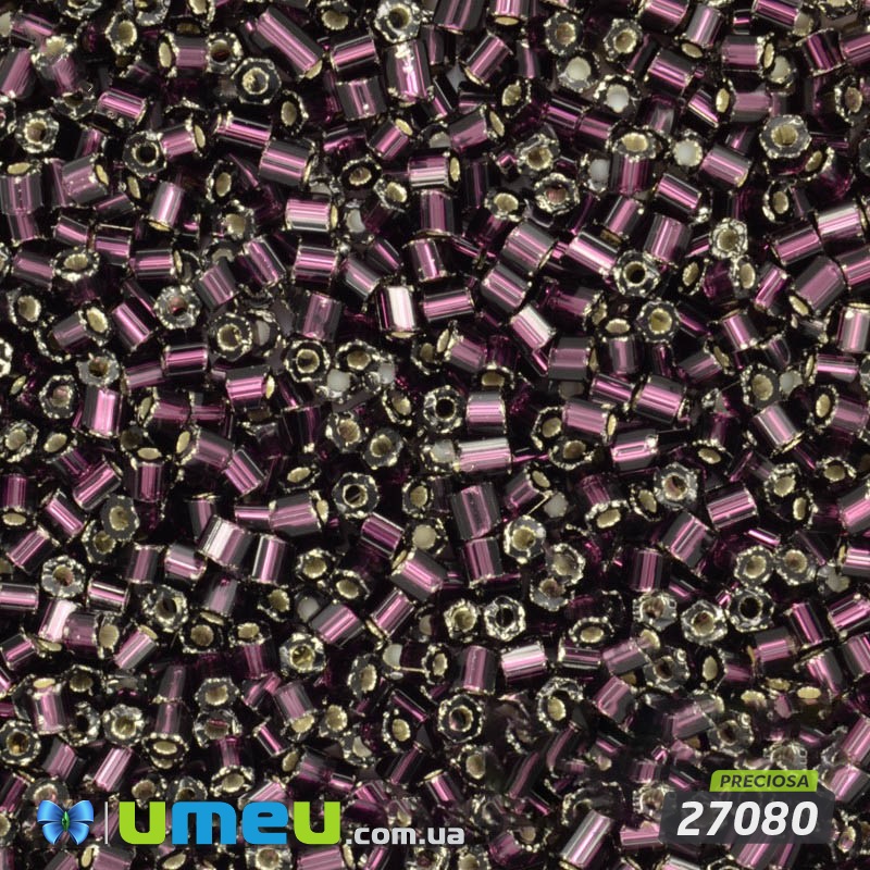 Бисер чешский Рубка 10/0, №27080, Аметист темный блестящий (BIS-018322)