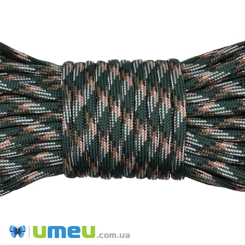 Шнур паракорд семіжільний меланж 4 мм, Смарагдовий темний (LEN-040205)