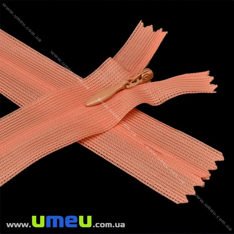 Молния потайная неразъемная, 20 см, Тип 3, Оранжевая светлая (ZIP-015920)