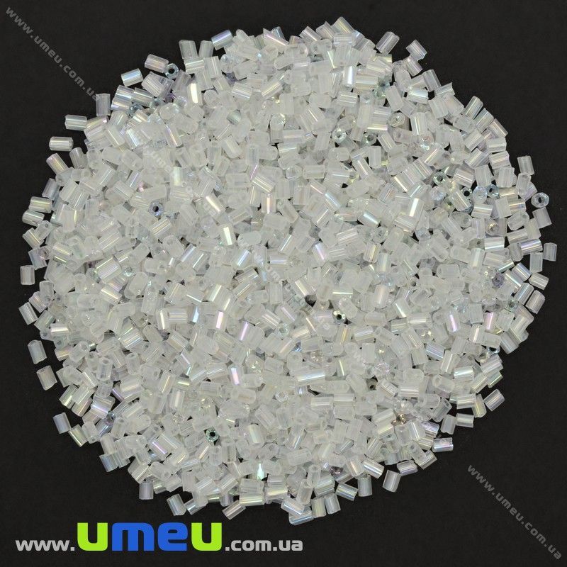 Бісер китайський рубка, 2,2 мм, Білий АВ прозорий (BIS-026186)