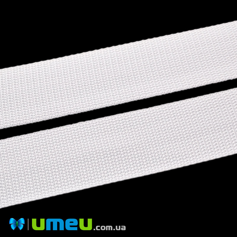 Лента ременная для рюкзаков (стропа), 40 мм, Белая (LEN-040931)