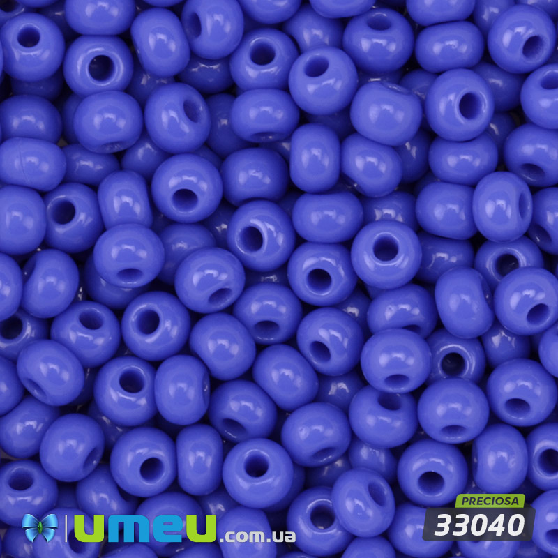 Бісер чеський 6/0, №33040, Синій, Натуральний (BIS-050496)