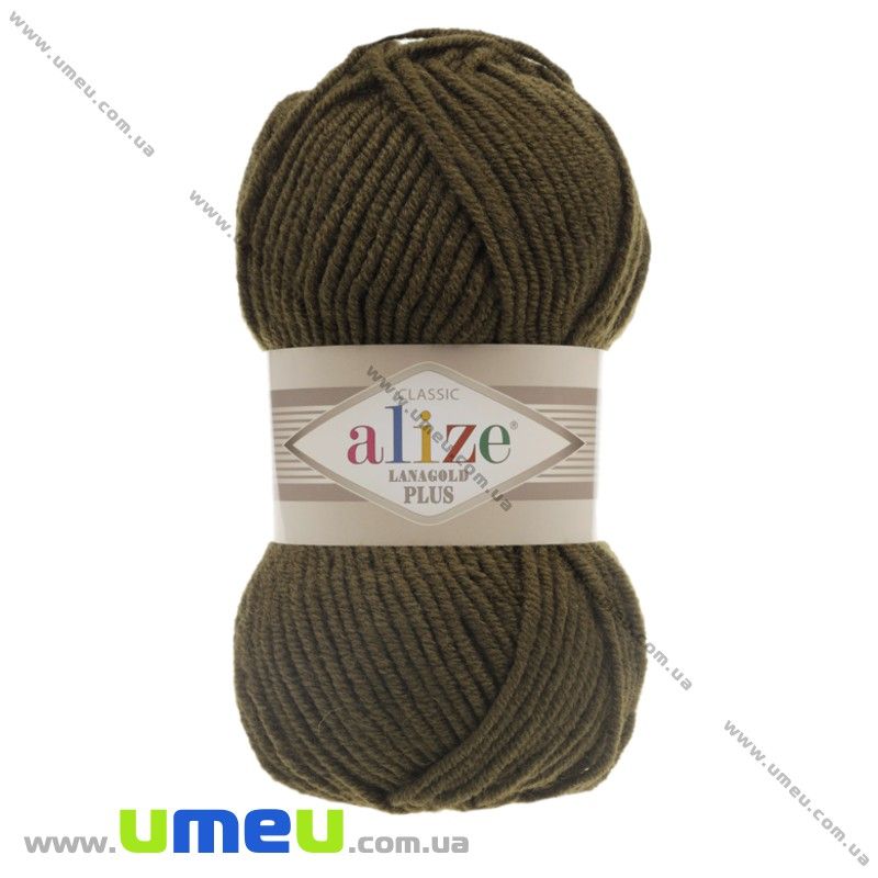 Пряжа Alize Lanagold Plus 100 г, 140 м, Хаки 214 (YAR-029544)