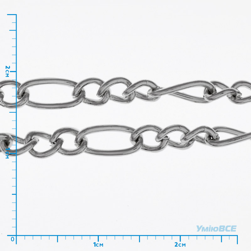 Цепь, Темное серебро, 7х3,5 мм (ZEP-007788)