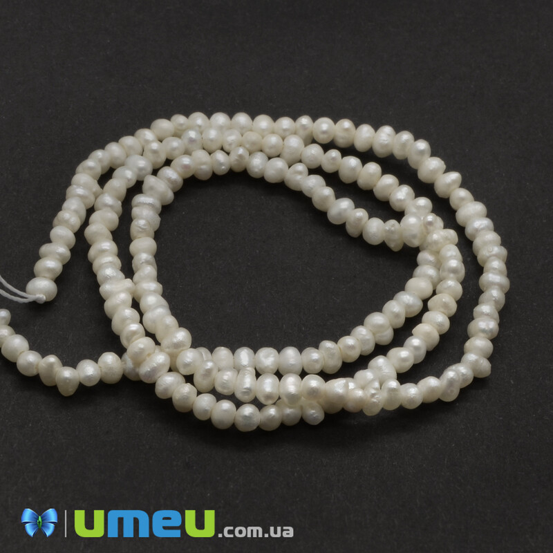 Бусина натуральний камінь Перли річковий молочний, 1,5-2.5 мм (BUS-042808)