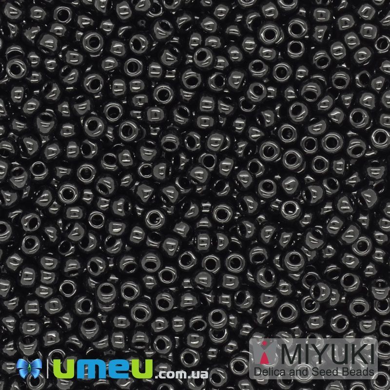 Бисер японский Miyuki круглый RR 8/0 №401, Черный (BIS-045940)