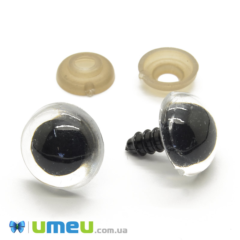 Глазки со штифтом круглые (с заглушками), 16 мм, Черно-белые (DIF-040470)