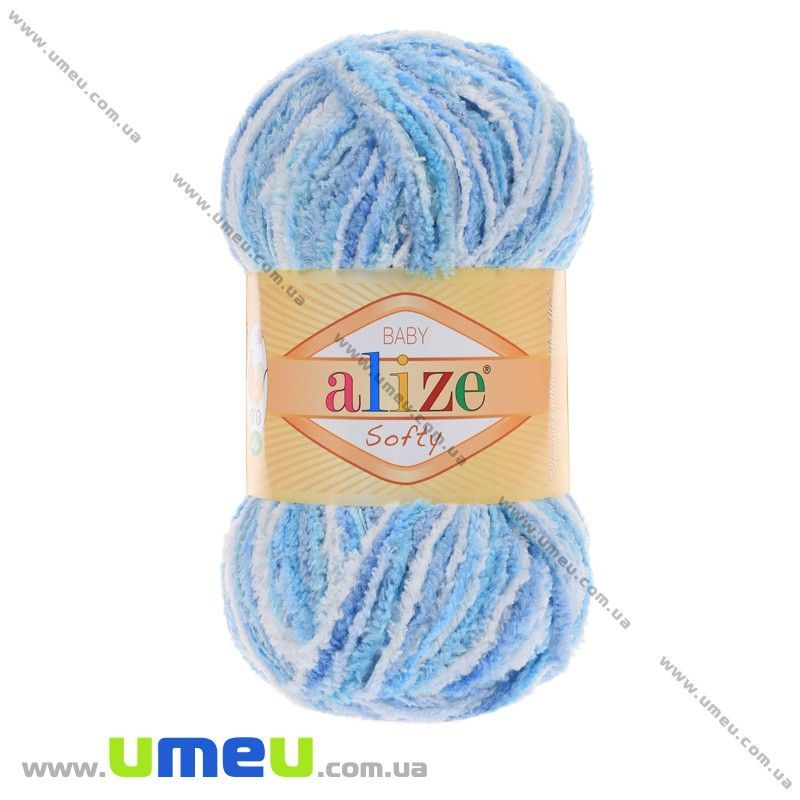 Пряжа Alize Softy 50 г, 115 м, Меланж Голубая 51305 (YAR-029480)