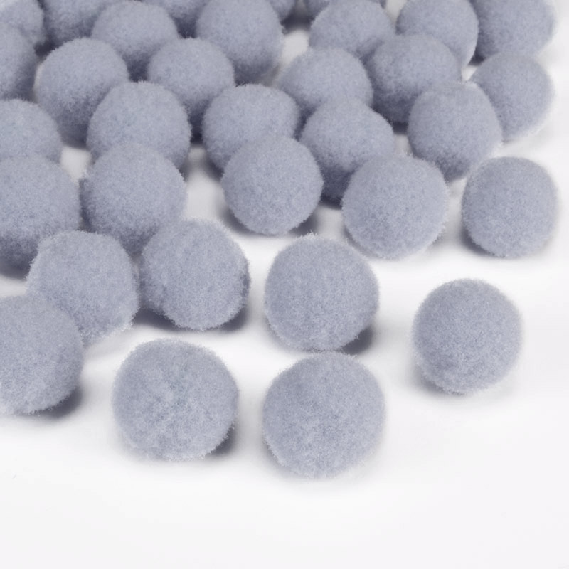 Помпони оксамитові 1,5 см, Сірі (DIF-052572)