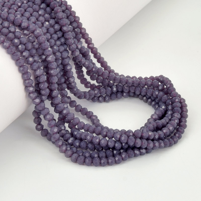 Намистини ронделі, 3,5х3 мм, Бузкові (BUS-057217)