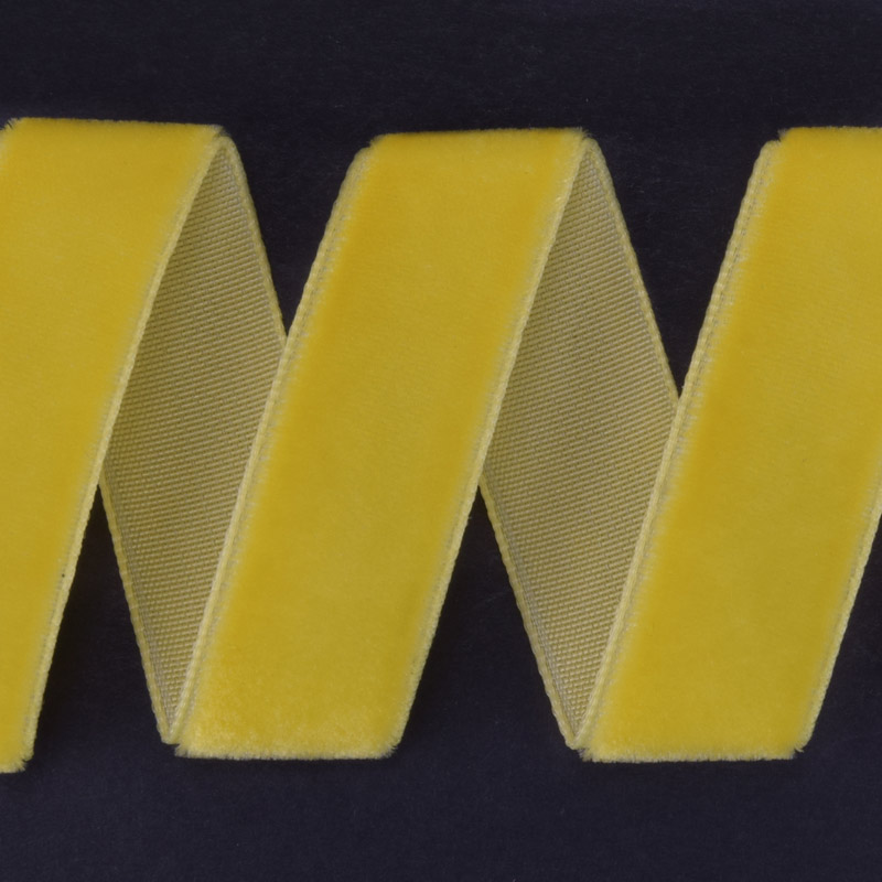 Лента бархатная, 15 мм, Желтая (LEN-060295)