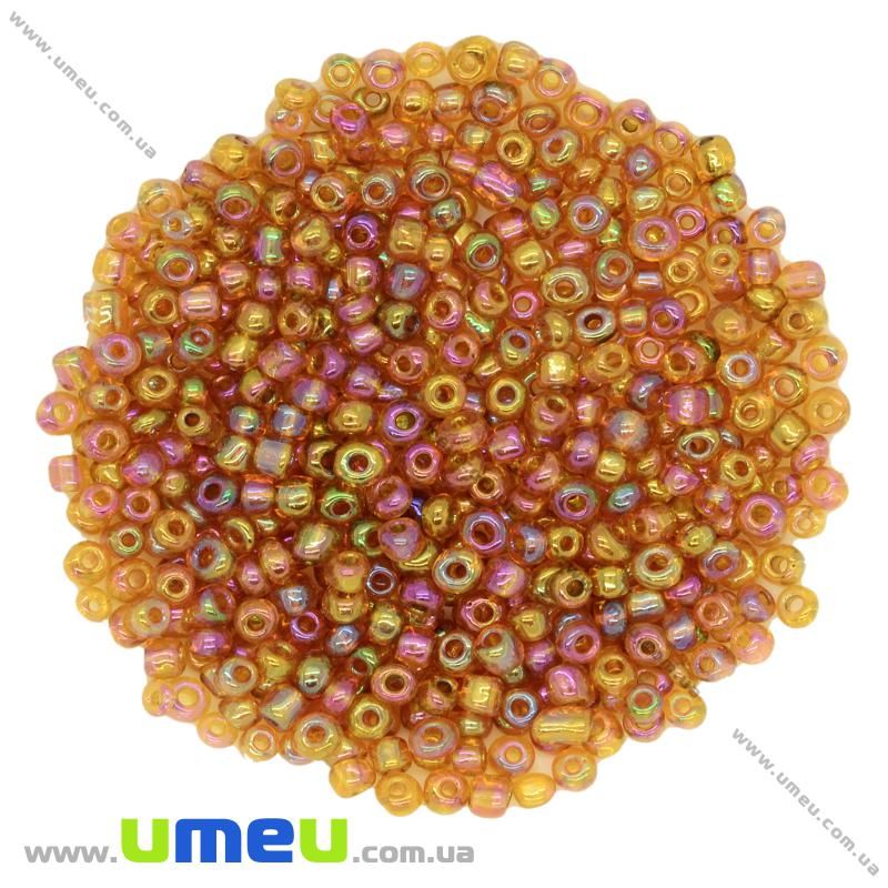 Бисер китайский крупный, 6/0, Желтый АВ прозрачный, 4 мм (BIS-009033)