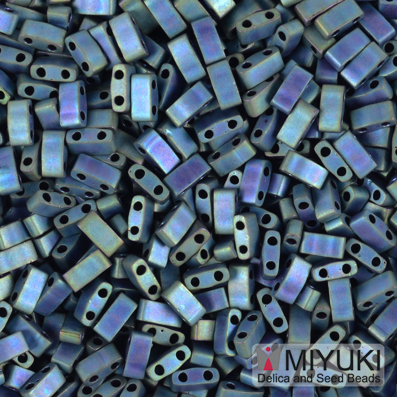 Бісер японський Miyuki HALF TILA №2064, 5х2,3 мм, Ірис зелений матовий (BIS-053249)