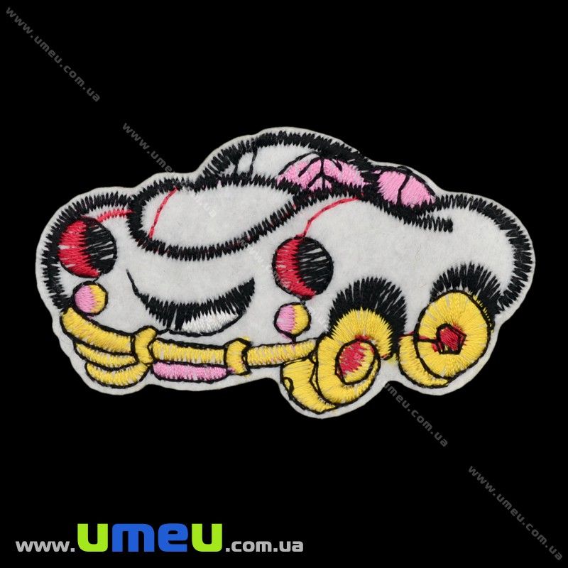 Термоаплікація дитяча Машина, 7,5х4,5 см, Біла (APL-022238)