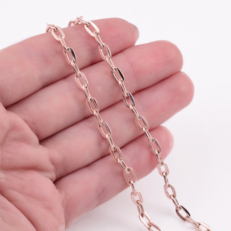 Цепь, Розовое золото, 6,5х4 мм (ZEP-056049)