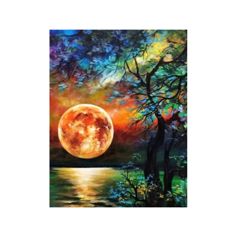 Набор алмазной живописи на подрамнике 50х40 см, Вечерний пейзаж (SXM-052379)