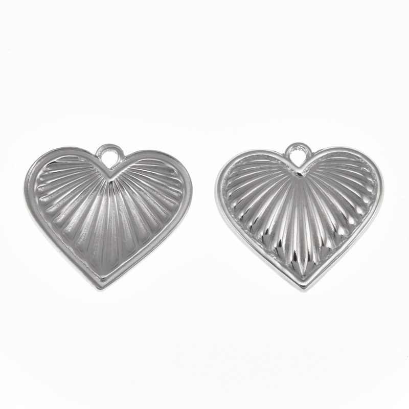 Підвіска з нерж. сталі Серце, 20,5х18,5 мм, ПТемне срібло (STL-061322)