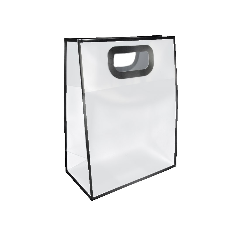 Подарочный пластиковый пакет, 27х21х11 см, Черный (UPK-035713)