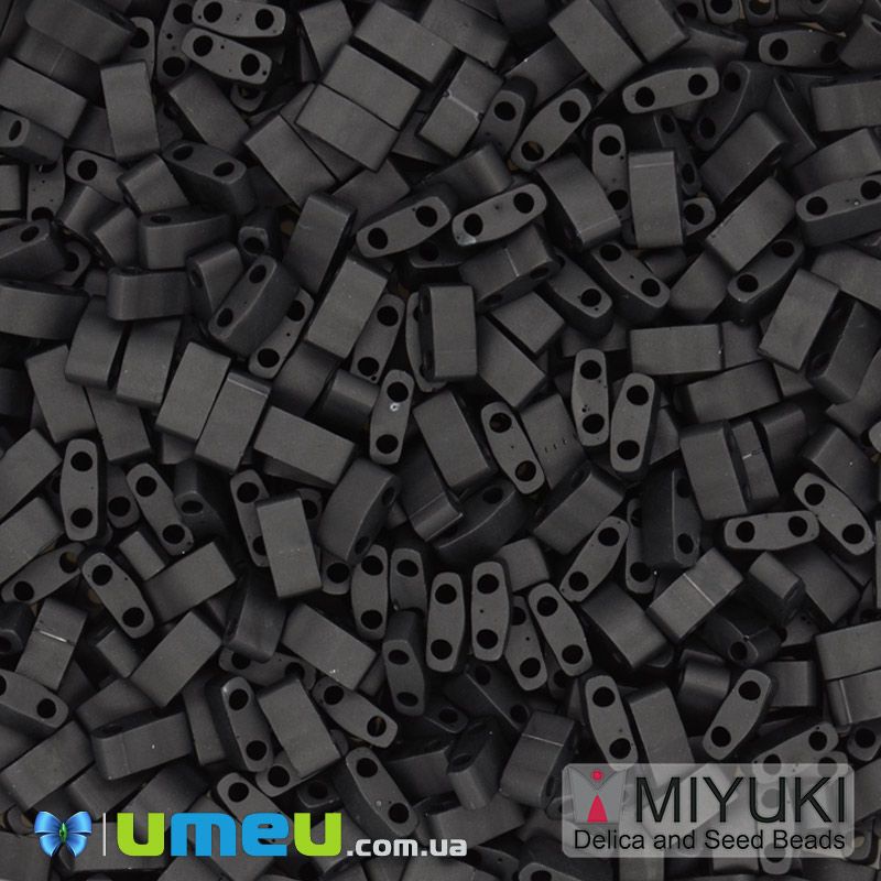 Бісер японський Miyuki HALF TILA №401F, 5х2,3 мм, Чорний матовий (BIS-046067)