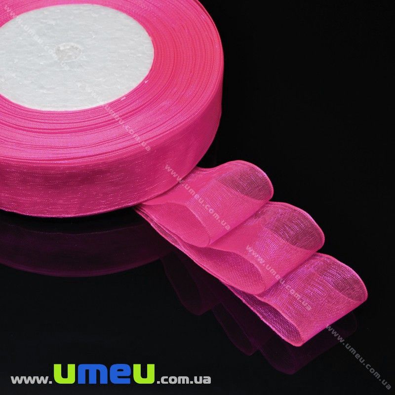 Стрічка з органзи, 20 мм, Малинова (LEN-019702)