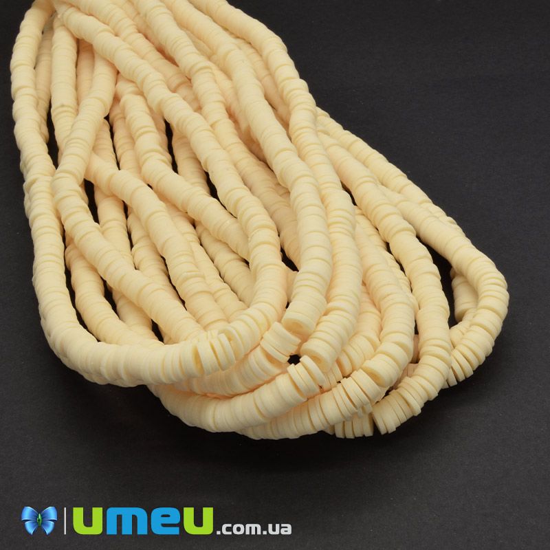 Намистини з полімерної глини, 6 мм, Жовті світлі (BUS-044108)