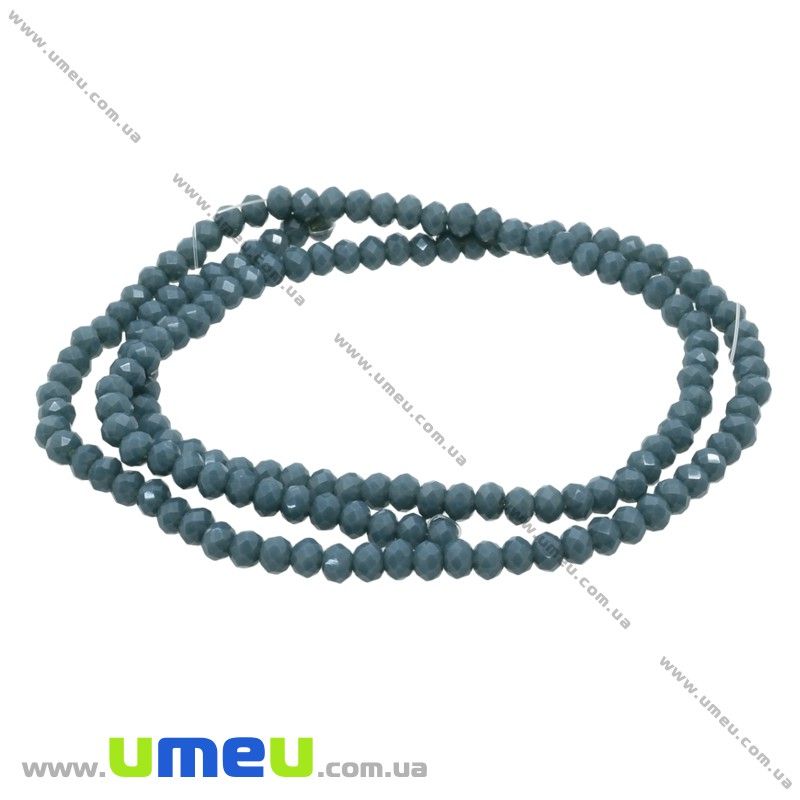 Намистини ронделі, 3,5х3 мм, Бірюзові (BUS-029922)