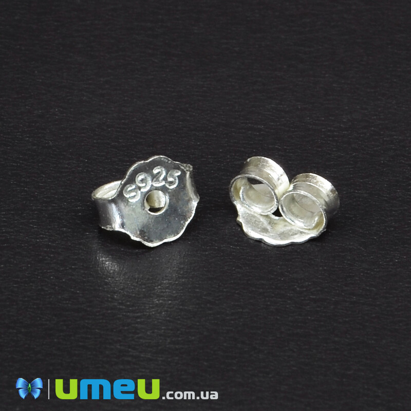 Заглушки для Пусети Срібло (925 проба), 4,5х4 мм (SER-042646)