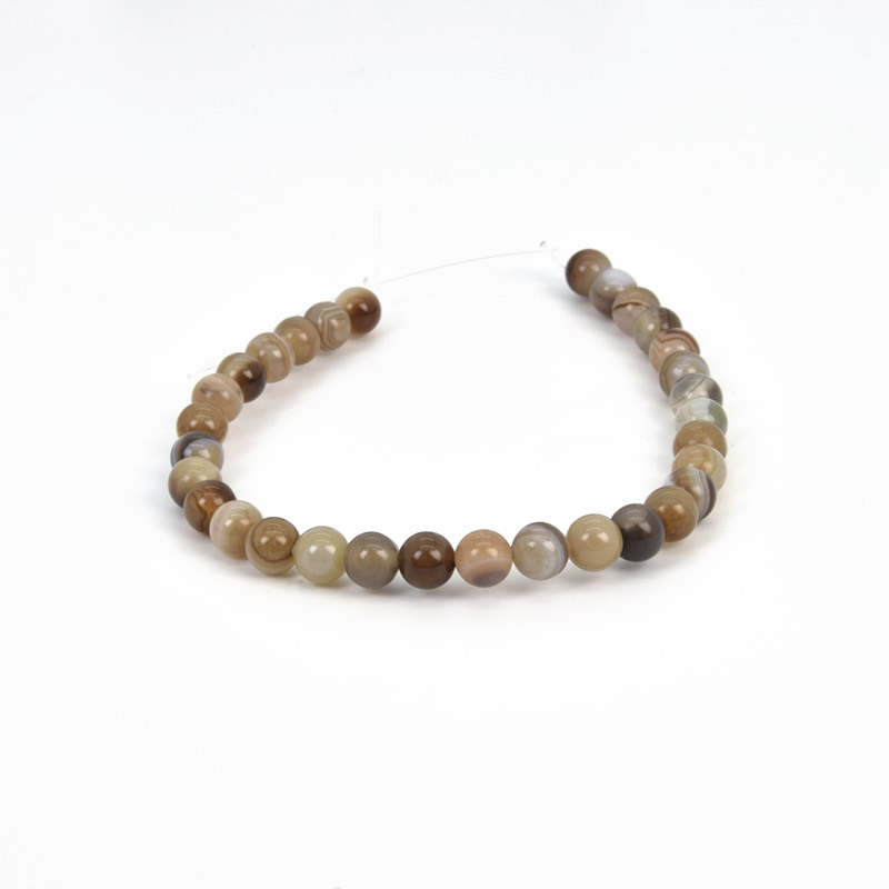 Бусины Агат коричневый, Натур. камень, 6 мм, Круглые, 18 см (BUS-058049)