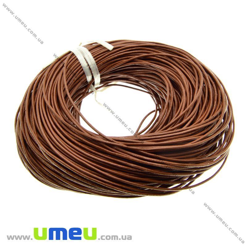 Кожаный шнур, 2 мм, Коричневый светлый (LEN-007078)