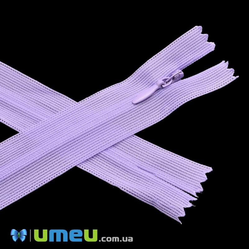 Молния потайная неразъемная, 50 см, Тип 3, Сиреневая (ZIP-037398)
