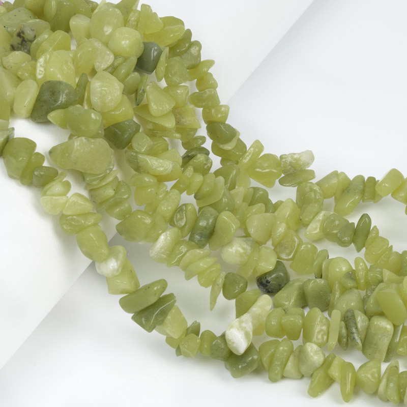 Намистини (скол) Нефрит, Натур. камінь, 5-10 мм (79-80 см) (BUS-057709)
