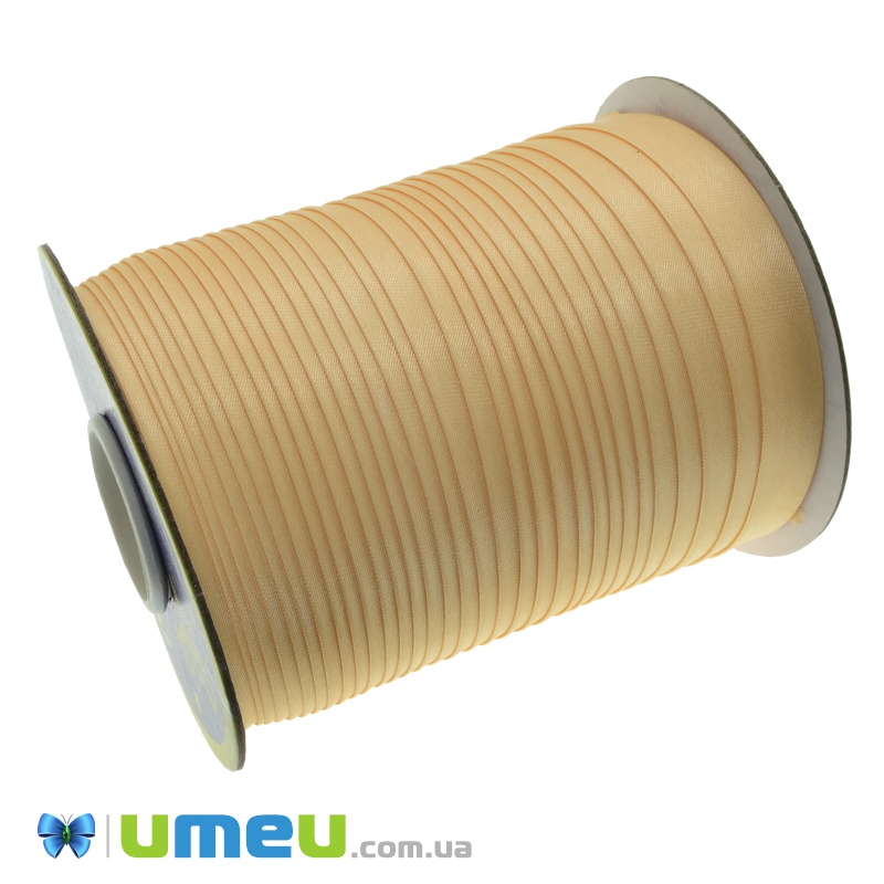 Атласная косая бейка, 15 мм, Персиковая светлая (LEN-037794)