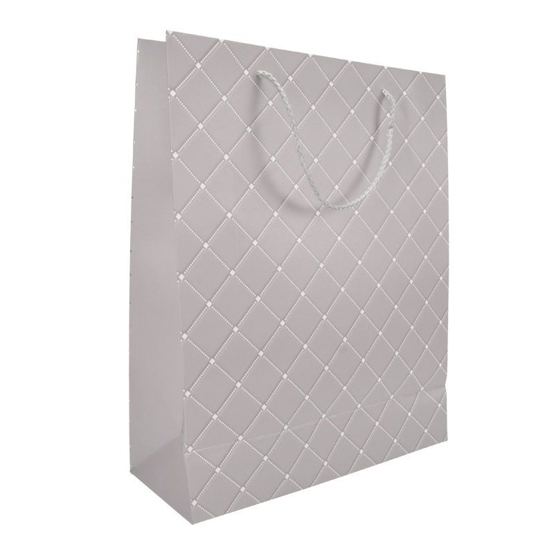 Подарочный пакет Ромбы, 32х26 см, Бежевый (UPK-056802)