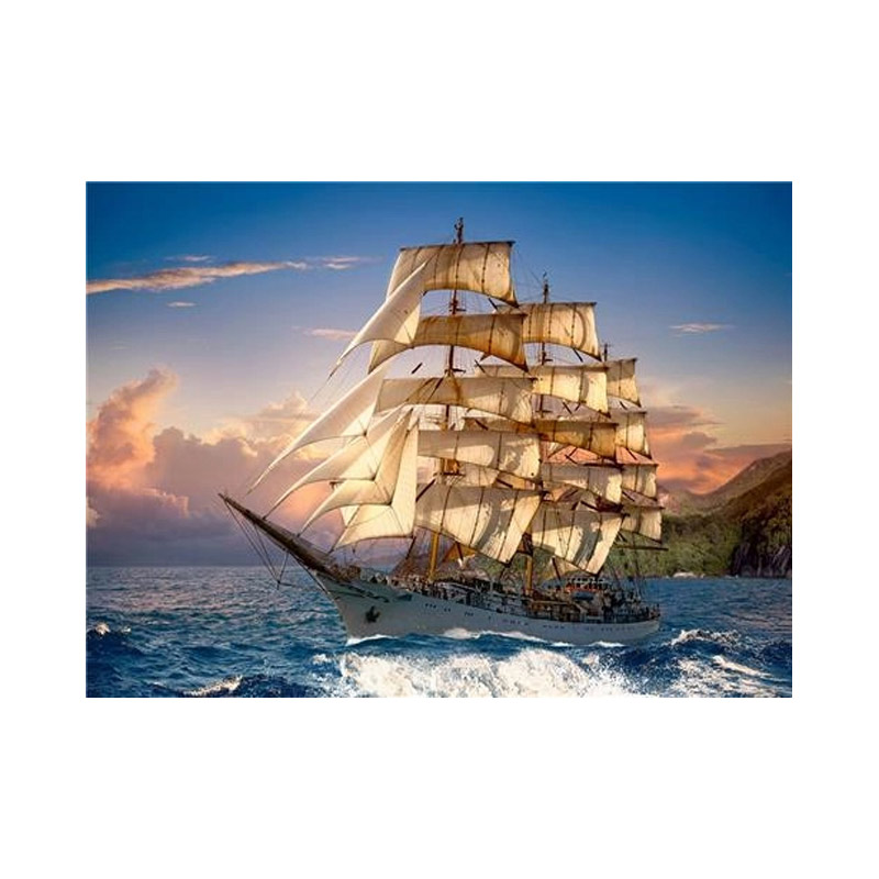 Набор алмазной живописи на подрамнике 30х40 см, Путешествие под парусами (SXM-052403)