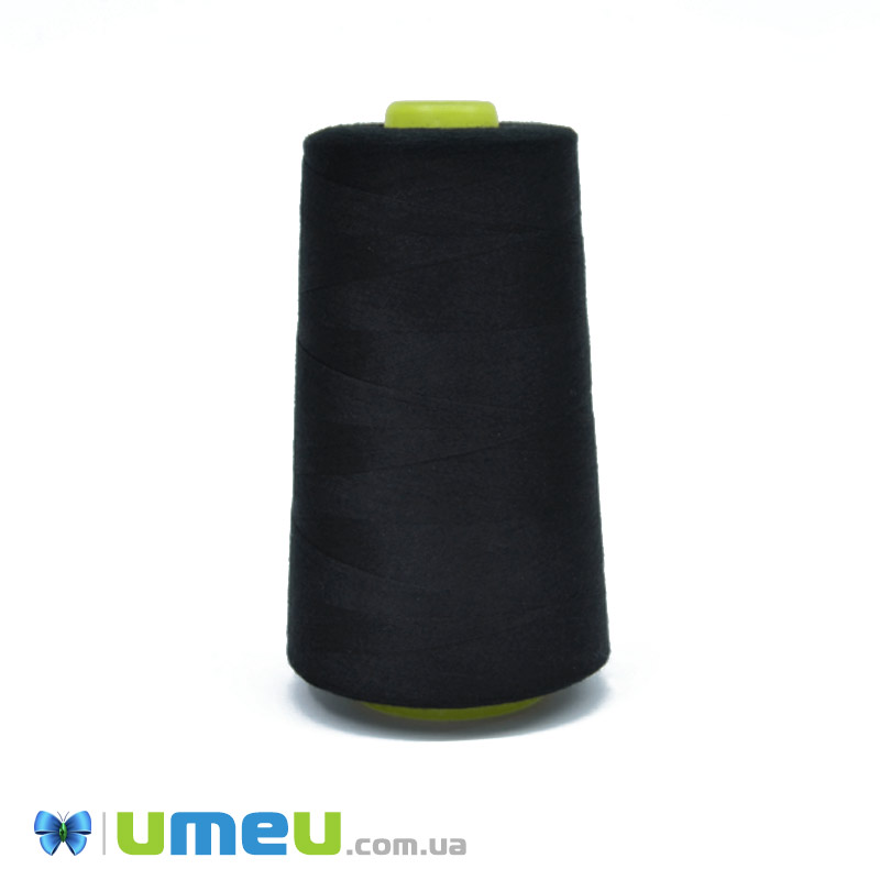 Нитка поліестерова KIWI №40/2 col.325, Чорна, 3600 м (MUL-045021)