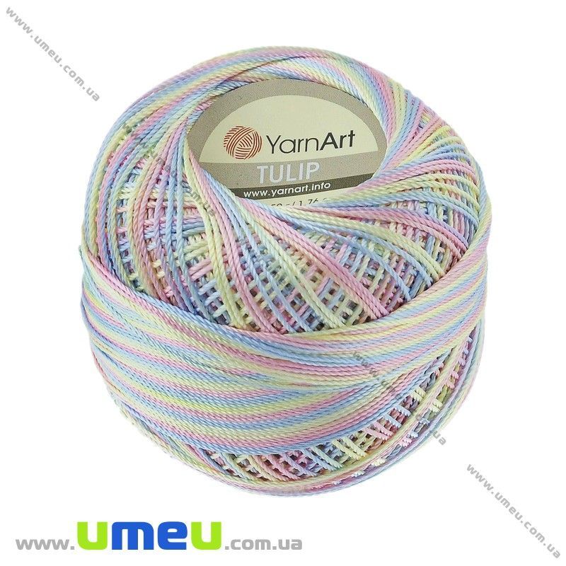 Пряжа YarnArt Tulip 50 г, 250 м, Меланж Рожево-блакитна 448 (YAR-029509)