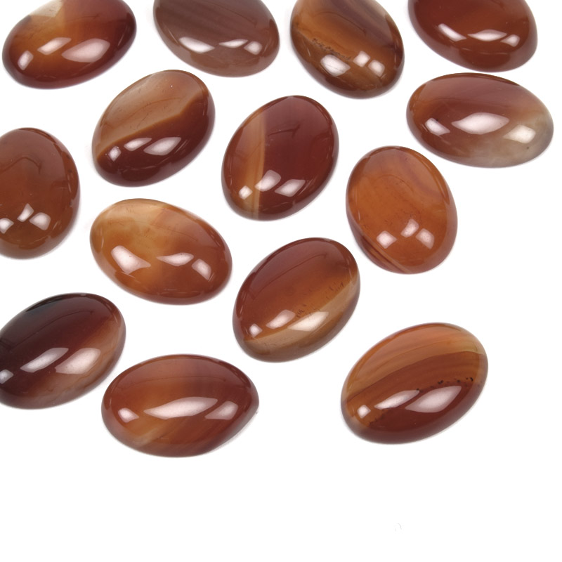Кабошон нат. камінь Агат червоний, Овал, 18х13 мм (KAB-025956)