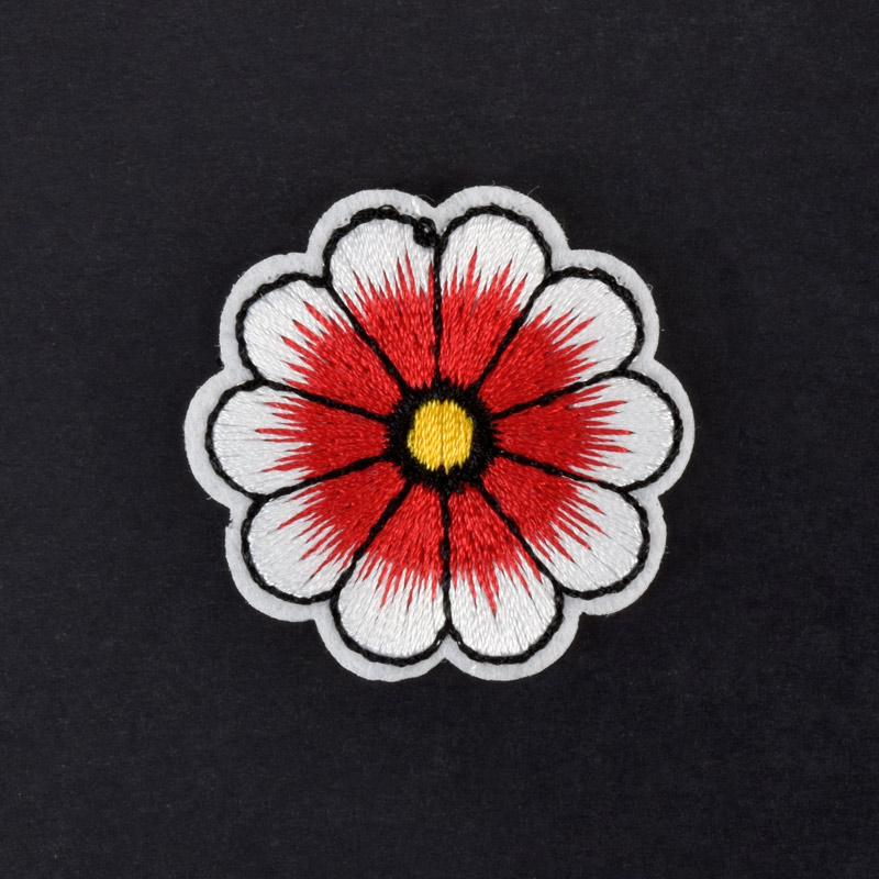 Термоаплікація Квітка, 4 см, Червона (APL-060023)