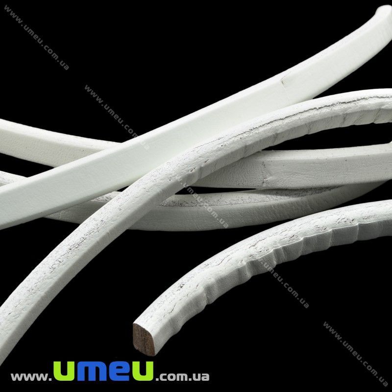 Основа для браслета Regaliz из нат. кожи УЦЕНКА, Белая, 10х6мм, 20 cм (OSN-017041)