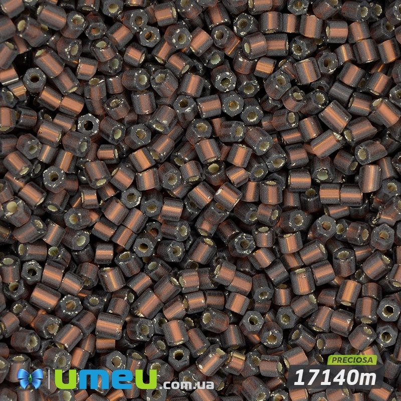 Бісер чеський Рубка 10/0, №17140m, Коричневий темний, Блискучий матовий (BIS-044003)