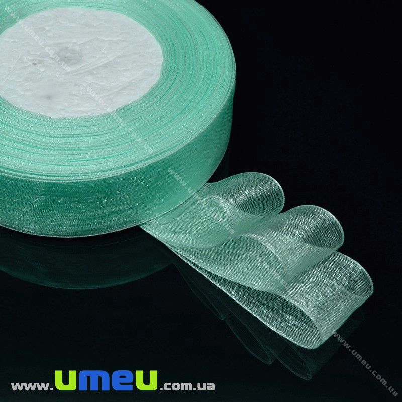 Стрічка з органзи, 20 мм, М'ятна (LEN-019701)