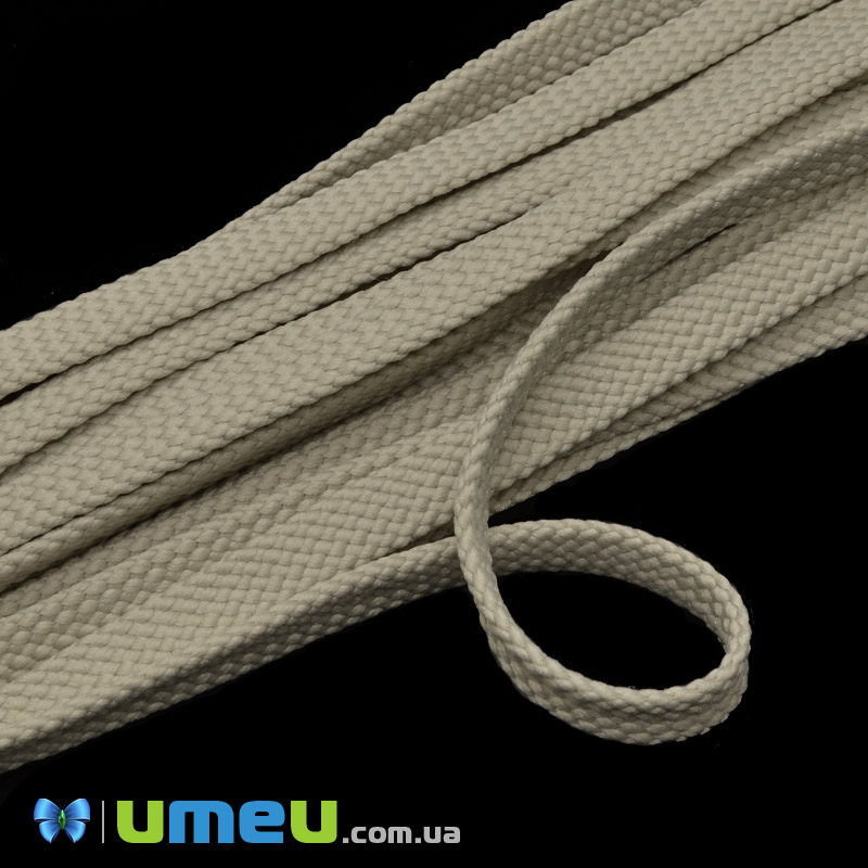 Поліестеровий шнур плоский 7 мм, Бежевий (LEN-039373)