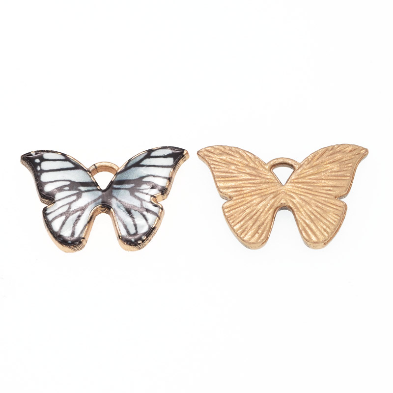 Подвеска метал. Бабочка серо-голубая, 21х15 мм, Золото (POD-054676)