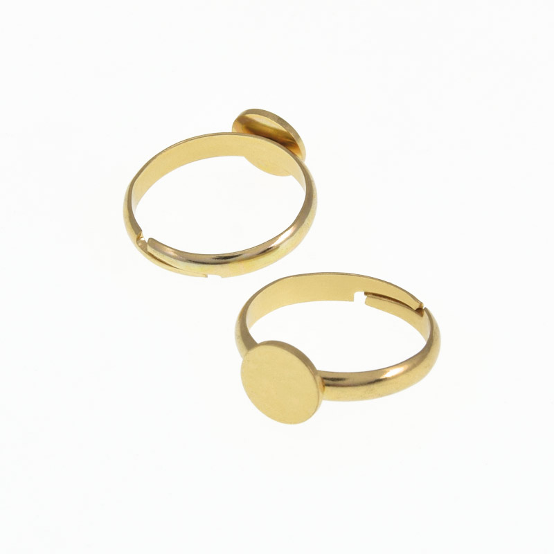 Кольцо из нерж. стали с площадкой 8 мм, Покрытие 18 kt (OSN-060542)