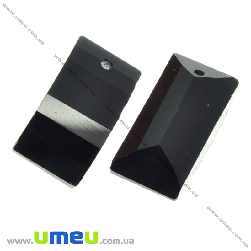 Подвеска стеклянная Crystallized (2 сорт), Jet, 20х10 мм, Прямоугольная (POD-000549)