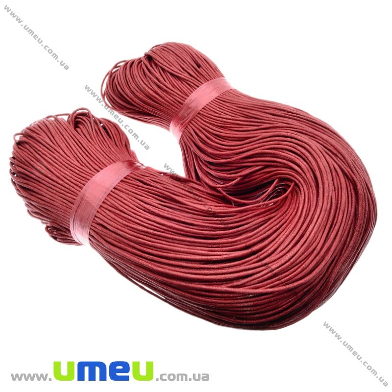 Вощений шнур (котон), 1,5 мм, Червоний (LEN-021793)