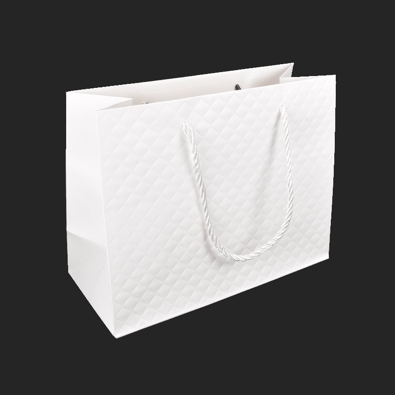 Подарунковий пакет Ромбики, 23х17,5х10 см, Білий (UPK-035626)