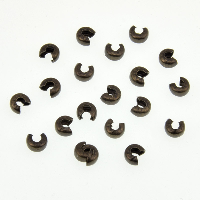 Намистини затискні Крімп, 4 мм, Антична бронза (BUS-008451)